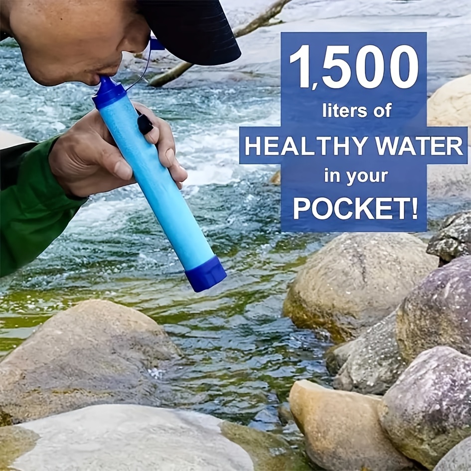 Water Purification Straw - 1万ガロンの容量を持つ、携帯型浄水ストロー。アウトドアでのサバイバルに最適。