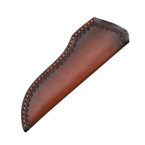Bushcraft Knife Fixed - 22cm固定刃ナイフ鞘、エンボス加工牛革二層革キャンプナイフケース、狩猟用ホルスター、ベルトバックル付き