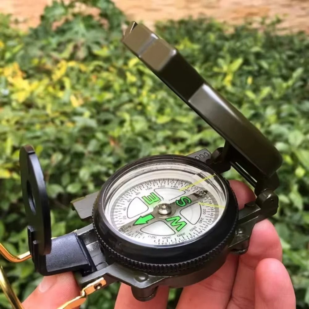 Compass Lensatic - 防水プロフェッショナルコンパス 金属製折りたたみレンズ アウトドアコンパス ポータブルレンズ式デザイン キャンプコンパス