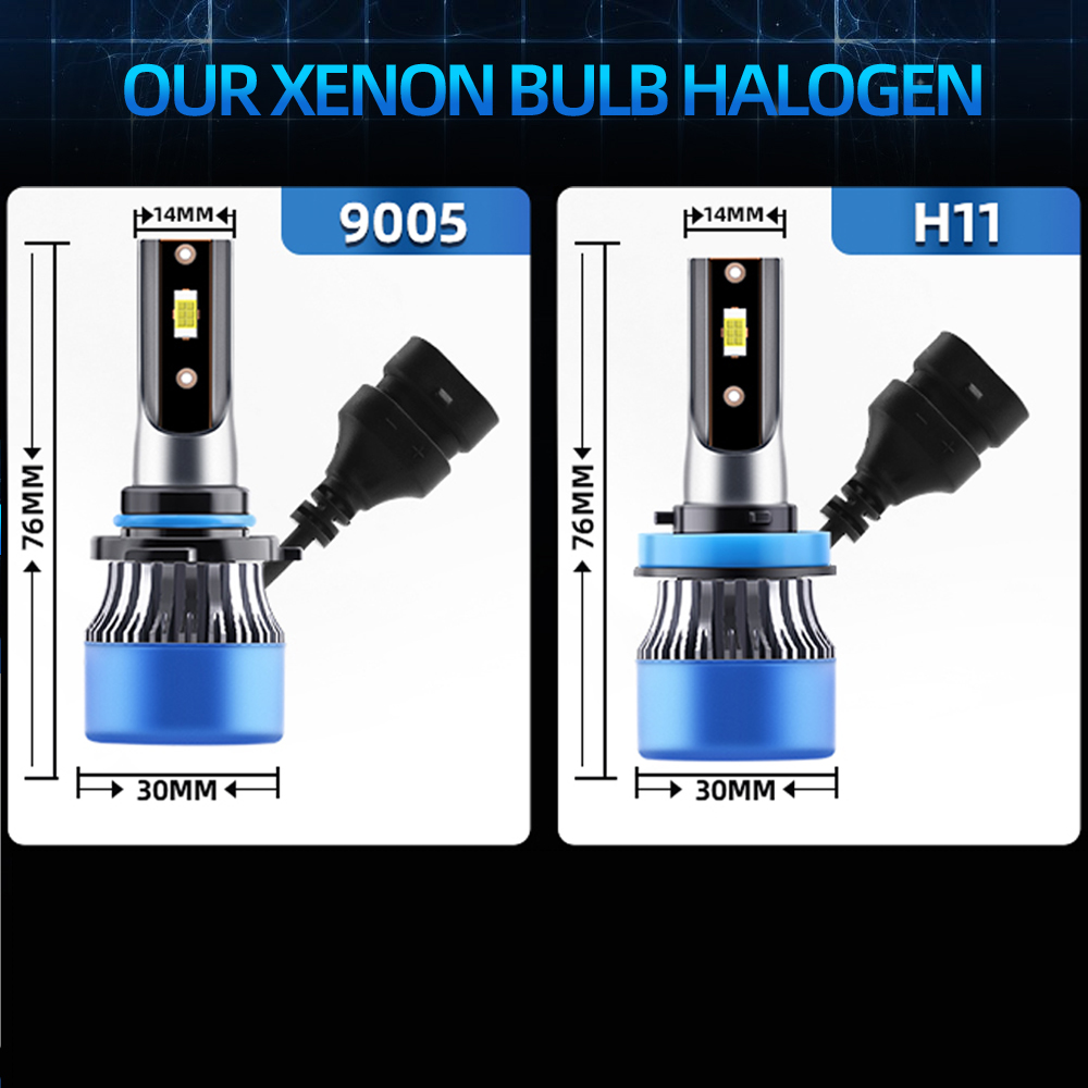 6xコンボLEDヘッドライト9005 H11ハイ/ロービーム - Compass Lensatic のレビューと価格