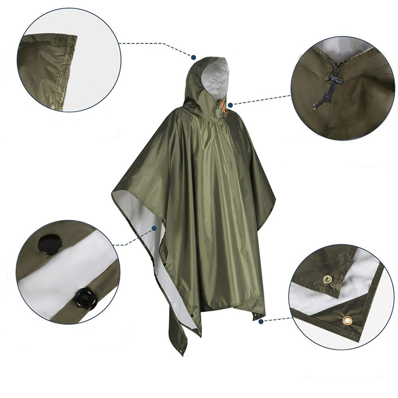 バックパッキング用ヘビーデューティレインポンチョ防水軽量大人 - Emergency Poncho Rain のレビューと価格