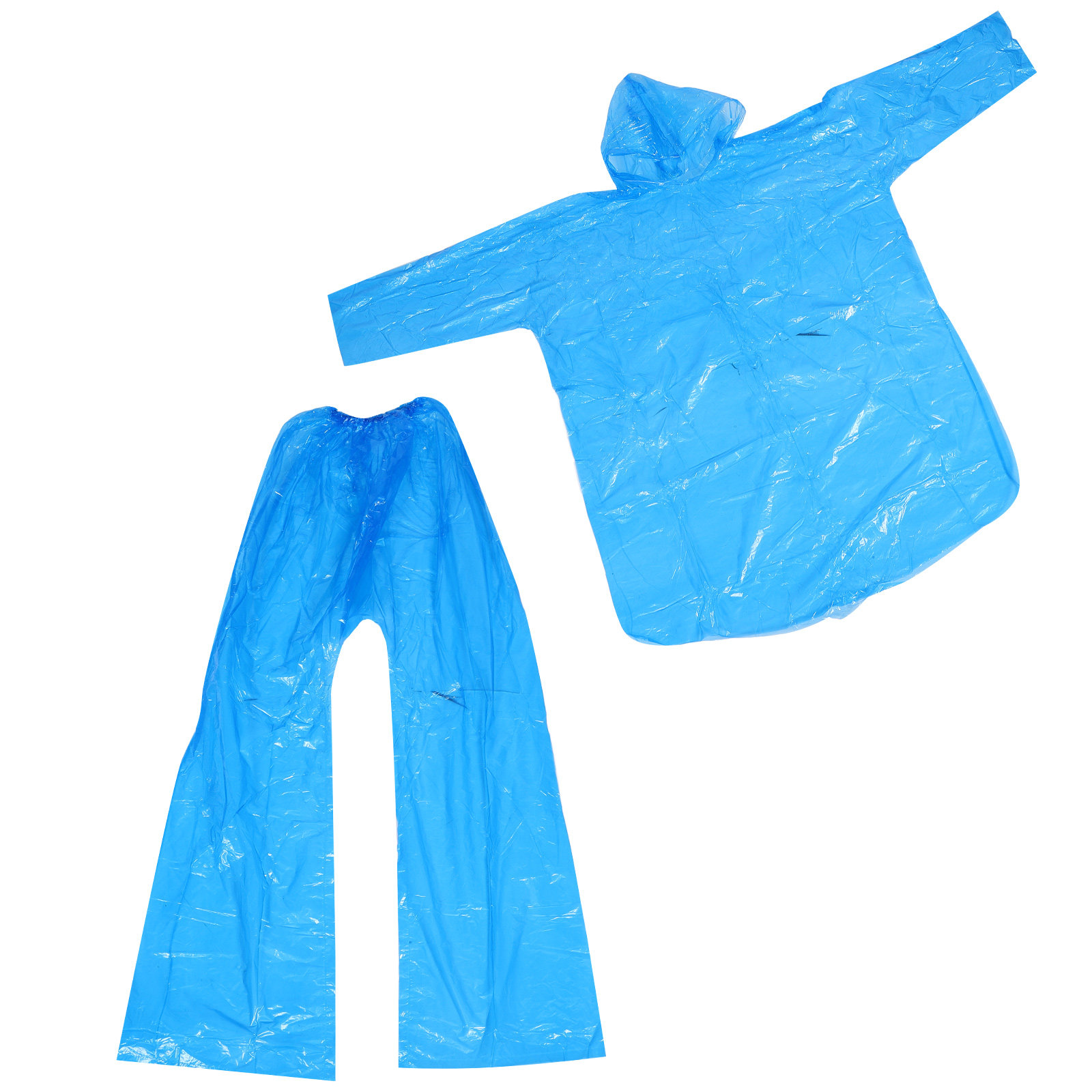 透明レインポンチョセット プラスチック製フード付き全身カバー - Emergency Poncho Rain のレビューと価格