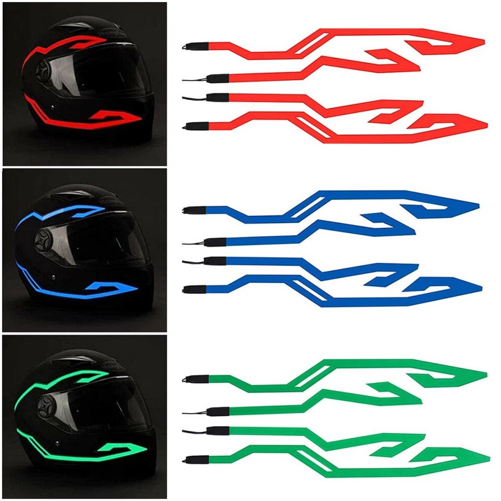 防水バイクヘルメット用LED ELライトストリップ、4モード - Sos Light Strobe のレビューと価格