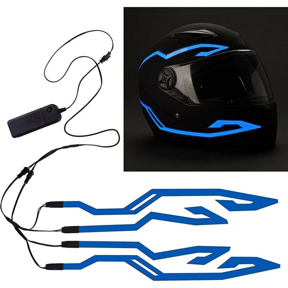 防水バイクヘルメット用LED ELライトストリップ、4モード - Sos Light Strobe のレビューと価格