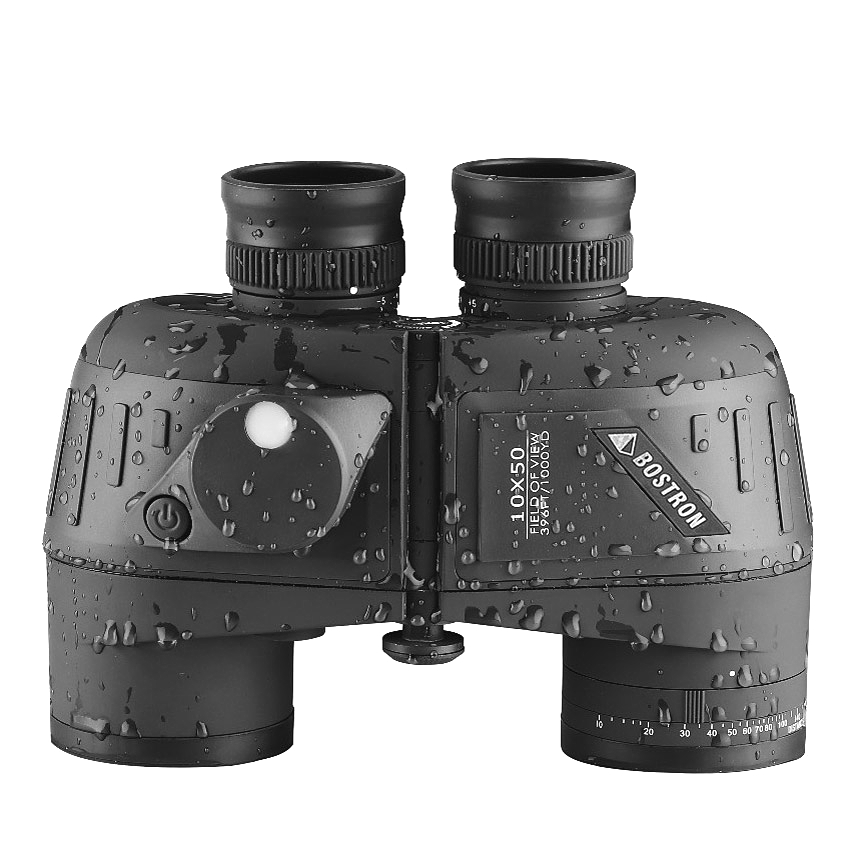 双眼鏡 10x50 7x50 マリン望遠鏡 生活防水 距離計 - Compass Lensatic のレビューと価格